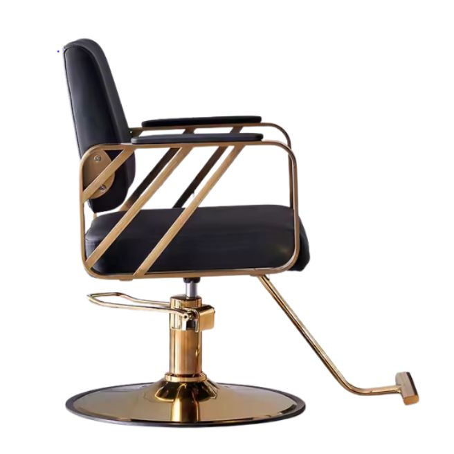 Fotel fryzjerski LUXOR czarno złoty – designerski fotel do nowoczesnego salonu