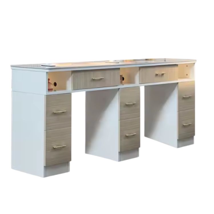 QuartzElegance – Ekskluzywne Profesjonalne Stanowisko Manicure z Blatem Kwarcowym