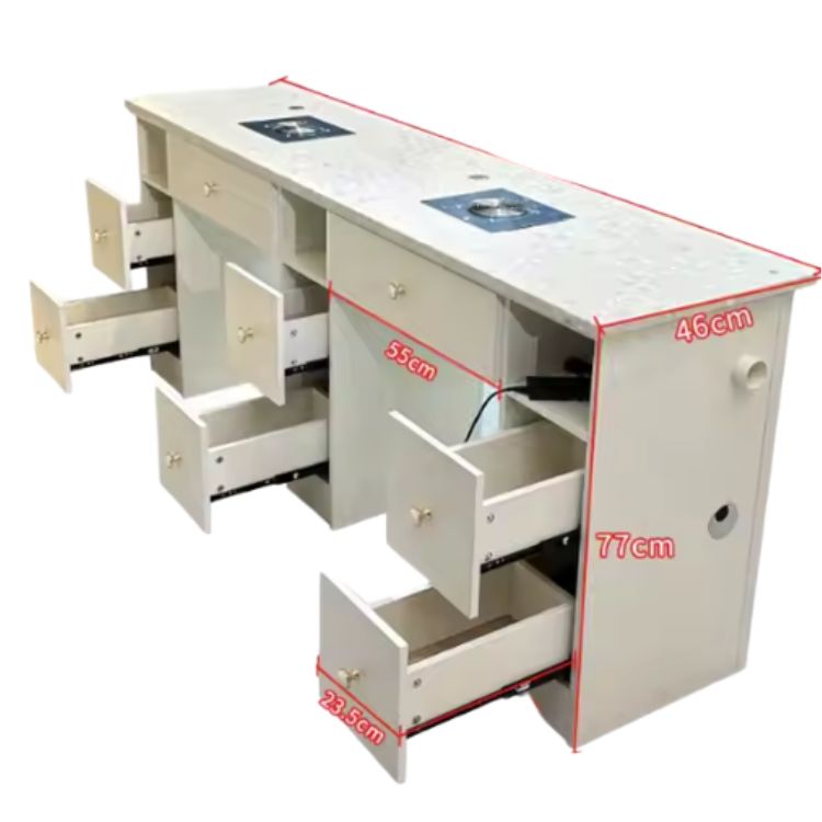 LuxSteel – Profesjonalny Metalowy Stół Manicure z Systemem Odsysania Pyłu