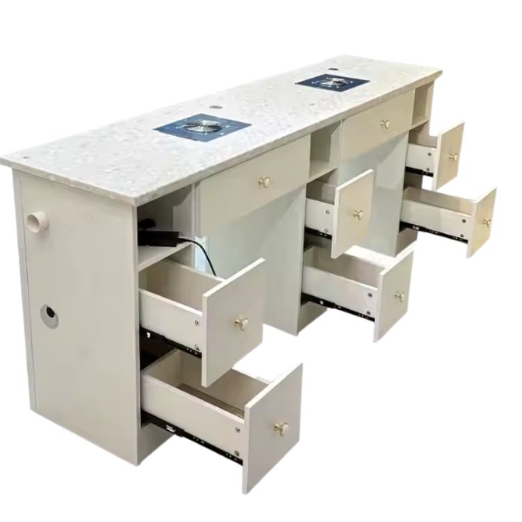 LuxSteel – Profesjonalny Metalowy Stół Manicure z Systemem Odsysania Pyłu