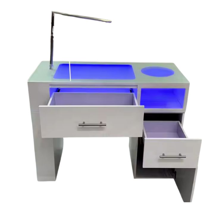 LuxMetal – Nowoczesny Metalowy Stół Manicure w Stylu Light Luxury