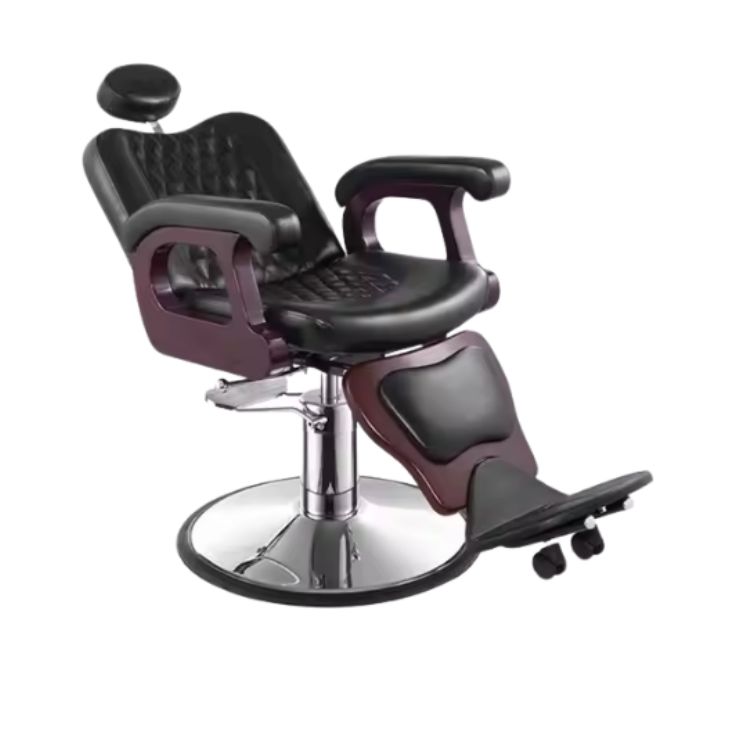 Fotel barberski RETRO skórzany – klasyczny fotel barberski w stylu vintage