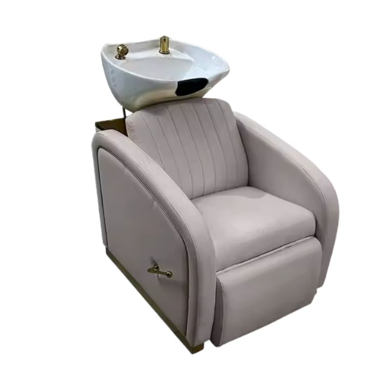 Myjnia fryzjerska OPERA skórzana – elegancki zestaw myjni z miękkim obiciem