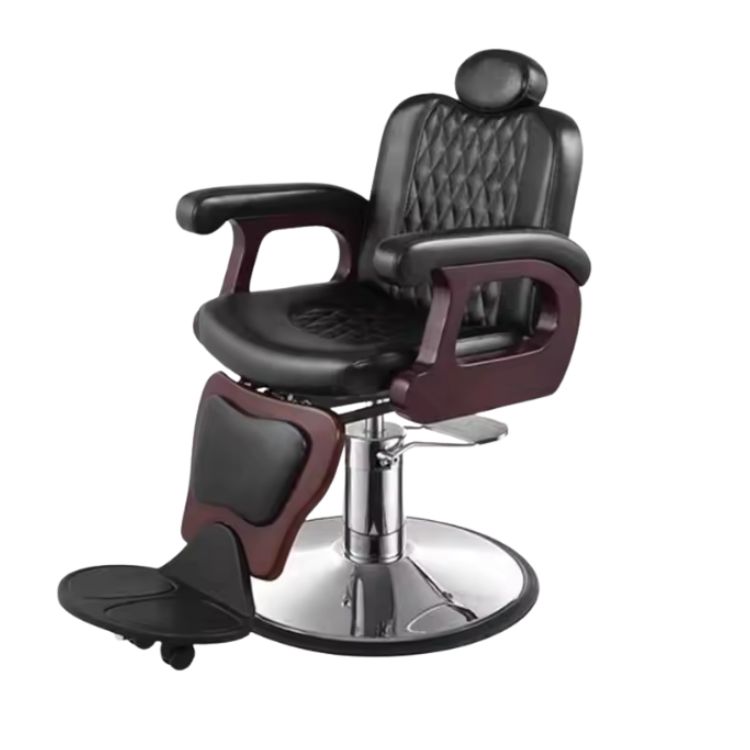 Fotel barberski RETRO skórzany – klasyczny fotel barberski w stylu vintage